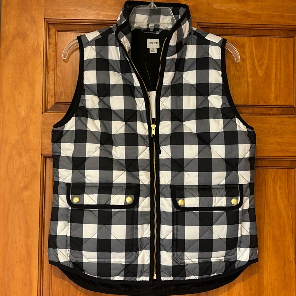 NWT J Crew plaid vest size S